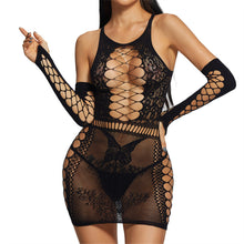 Load image into Gallery viewer, Sexy Lingerie Fishnet Dress