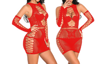 Load image into Gallery viewer, Sexy Lingerie Fishnet Dress