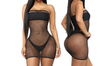 Load image into Gallery viewer, Sparkle Rhinestone Fishnet Lingerie