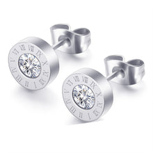 Load image into Gallery viewer, 8mm Round Cubic Zirconia Stud