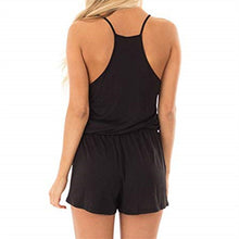 Load image into Gallery viewer, Loose V Neck Spaghetti Strap Short Jumpsuit Rompers