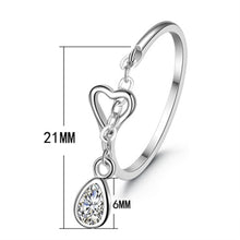 Load image into Gallery viewer, Waterdrop Heart Ring Adjustable
