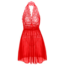 Load image into Gallery viewer, Halter Chemise Lace Babydoll Mesh Lingerie