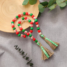 Load image into Gallery viewer, 36in Wood Bead Garland Farmhouse Beads - Green

