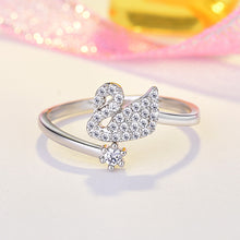 Load image into Gallery viewer, Swan Cubic Zirconia Ring Adjustable