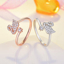 Load image into Gallery viewer, Swan Cubic Zirconia Ring Adjustable