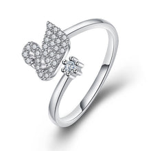 Load image into Gallery viewer, Swan Cubic Zirconia Ring Adjustable