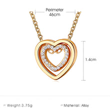Load image into Gallery viewer, Double Love Heart Shape Pendant Necklace

