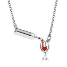 Load image into Gallery viewer, Heart Wine Bottle Cup Pendant Neckalce