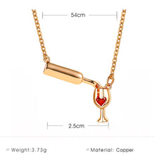 Load image into Gallery viewer, Heart Wine Bottle Cup Pendant Neckalce