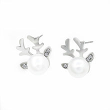 Load image into Gallery viewer, Cute Pearl Antler Stud Earrings
