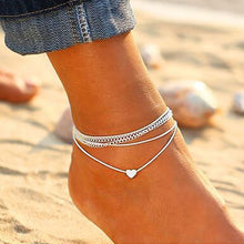Load image into Gallery viewer, Bohemian Multilayer Heart Anklet
