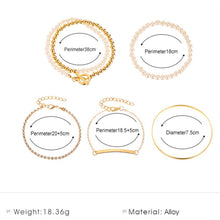 Load image into Gallery viewer, 5 Pcs Layered Beaded Bangle Bracelets Set