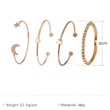 Load image into Gallery viewer, 4 Pcs Stackable Bracelet Set with Heart, Star, Moon