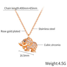 Load image into Gallery viewer, Zirconia Elephant Pendant Necklace