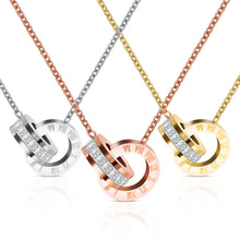 Load image into Gallery viewer, Interlocking Double Rings Necklace