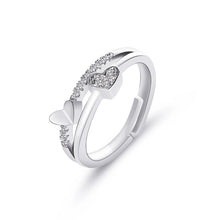 Load image into Gallery viewer, Double Heart Adjustable Ring