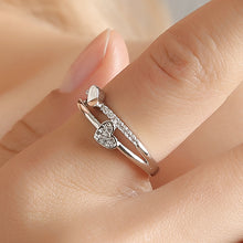 Load image into Gallery viewer, Double Heart Adjustable Ring