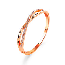 Load image into Gallery viewer, Cross Roman Numeral Bangle Bracelet