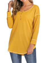 Load image into Gallery viewer, Womem Long Sleeve Waffle Henley Shirts with Buttons