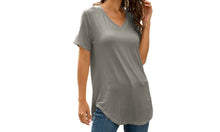 Load image into Gallery viewer, Women V Neck Batwing Short Sleeve Shirt
