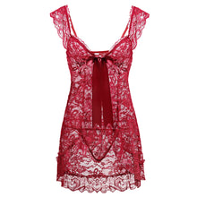 Load image into Gallery viewer, Lingerie Lace Babydoll V Neck Strap Cardigan
