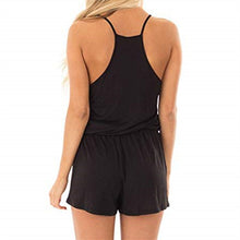 Load image into Gallery viewer, Womens Summer Loose V Neck Spaghetti Strap Short Jumpsuit Rompers
