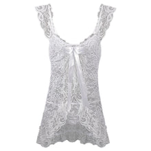 Load image into Gallery viewer, Lingerie Lace Babydoll V Neck Strap Cardigan
