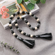 Load image into Gallery viewer, 36in Wood Bead Garland Farmhouse Beads - Black
