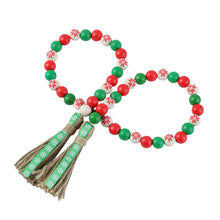 Load image into Gallery viewer, 36in Wood Bead Garland Farmhouse Beads - Green
