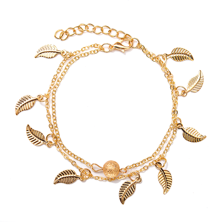 Double Layered Leaf Anklet