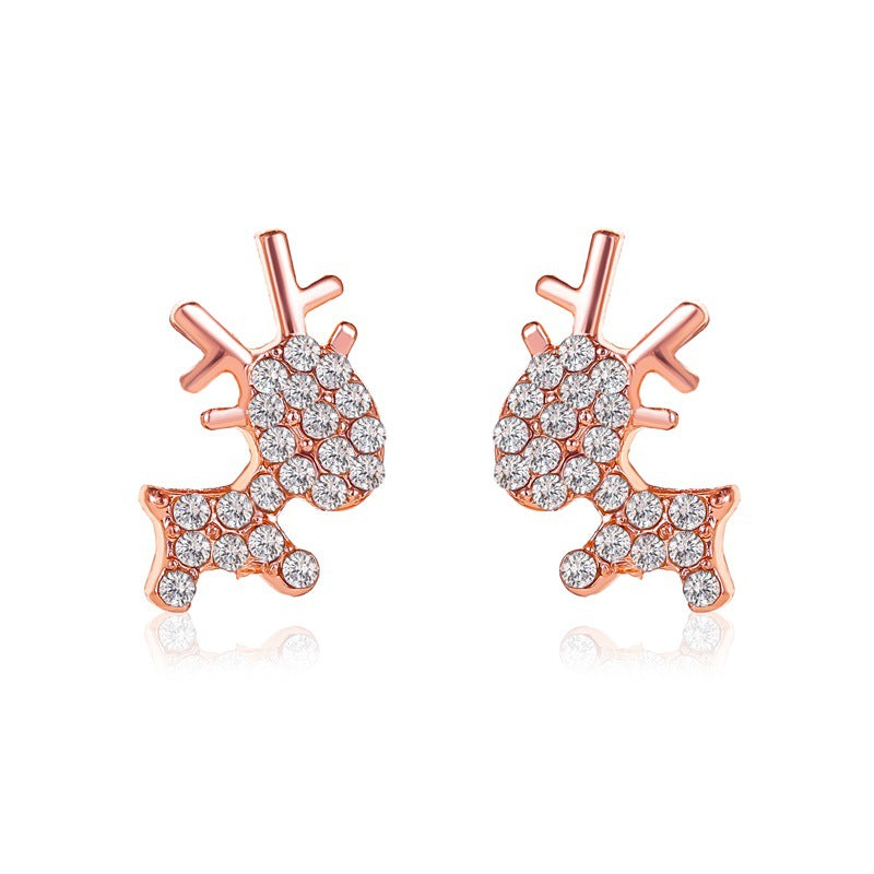 Crystal Elk Stud Earrings