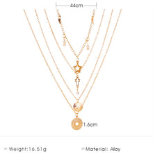 Load image into Gallery viewer, Moon Star Coin Layered Necklace Pendant
