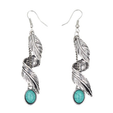 Load image into Gallery viewer, Bohemia Leaves Dangle Earrings With Turquoise

