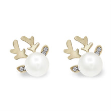 Load image into Gallery viewer, Cute Pearl Antler Stud Earrings
