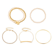 Load image into Gallery viewer, 5 Pcs Layered Beaded  Bangle Bracelets Set
