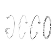 Load image into Gallery viewer, 4 Pcs Stackable Bracelet Set with Heart, Star, Moon
