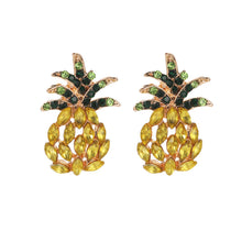 Load image into Gallery viewer, Personality Pineapple Rhinestone Earrings

