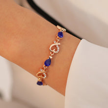 Load image into Gallery viewer, Love Heart Bracelet with Birthstone Crystal
