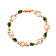Load image into Gallery viewer, Love Heart Bracelet with Birthstone Crystal
