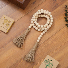 Load image into Gallery viewer, 58in Wood Bead Garland Farmhouse Beads - Beige
