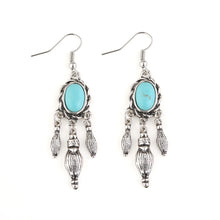 Load image into Gallery viewer, Boho Turquoise Drop Earrings

