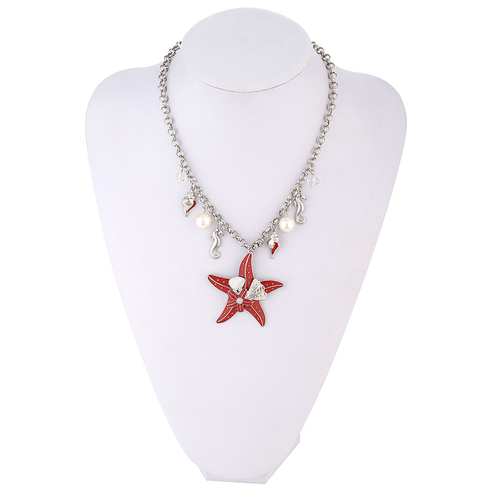 Starfish Conch Pearl Shell Necklace