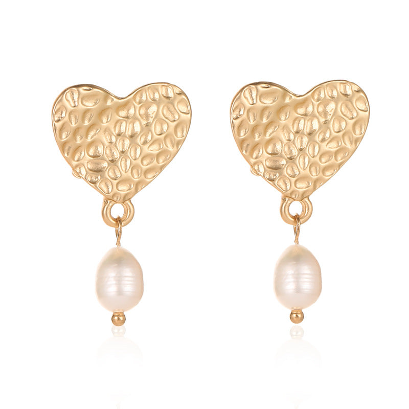 Heart Pearl Earrings
