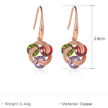 Load image into Gallery viewer, Colorful Rhinestone Windmill Drop Dangle Earrings
